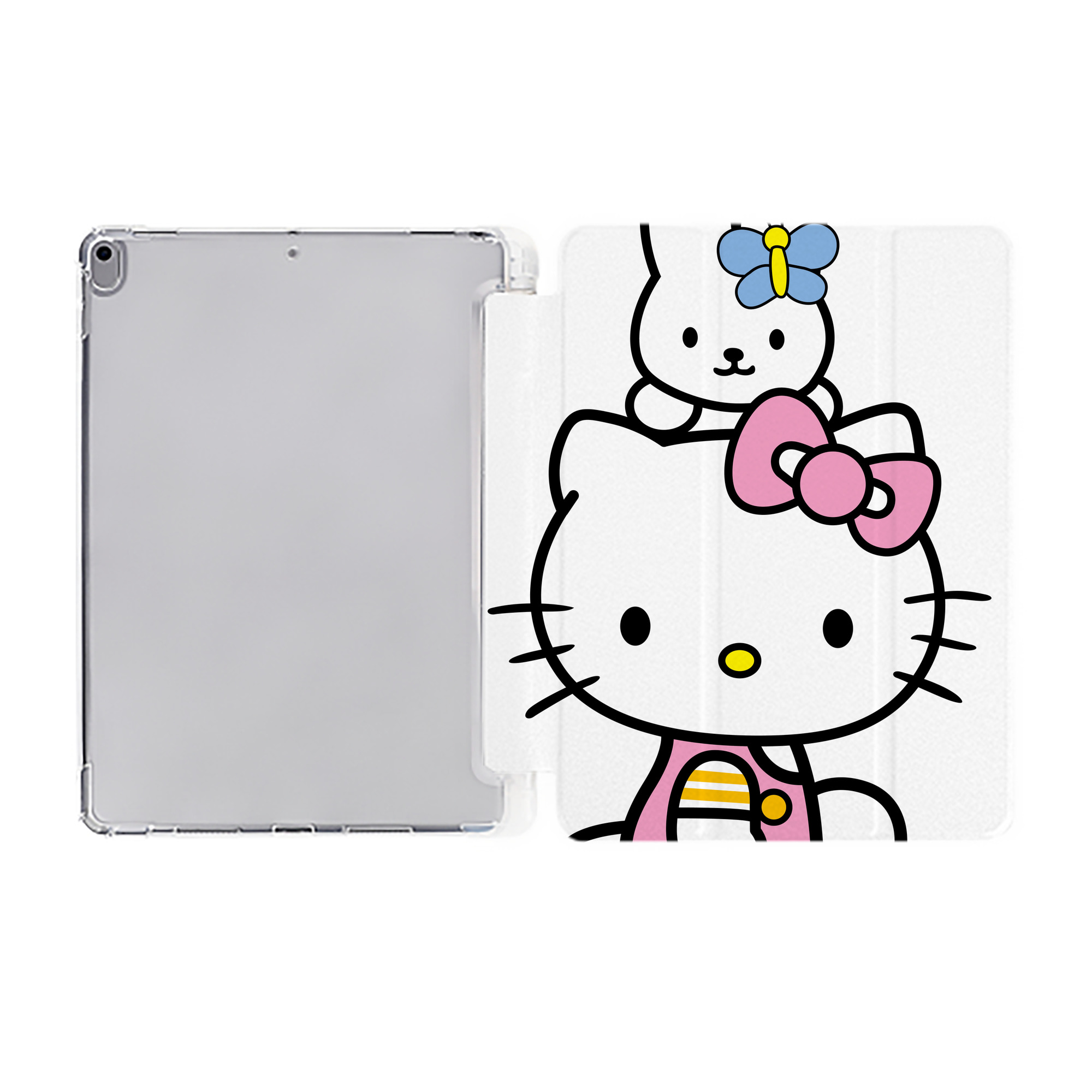 （画像用） Hello Kitty ハローキティ IPad ケース ペン収納付き 三つ折りスタンド PUレザー×シリコン 対応機種9.5/10.5/10.9インチ